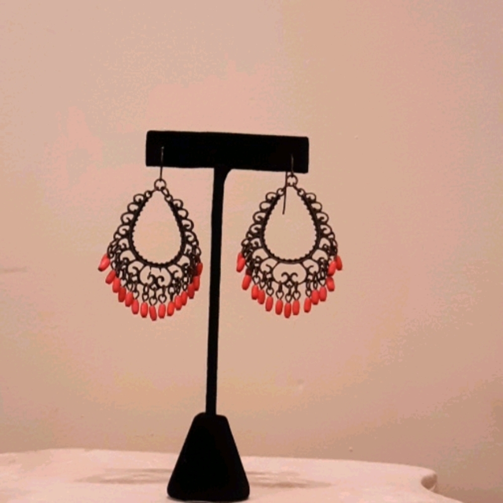 Earrings pink hoop